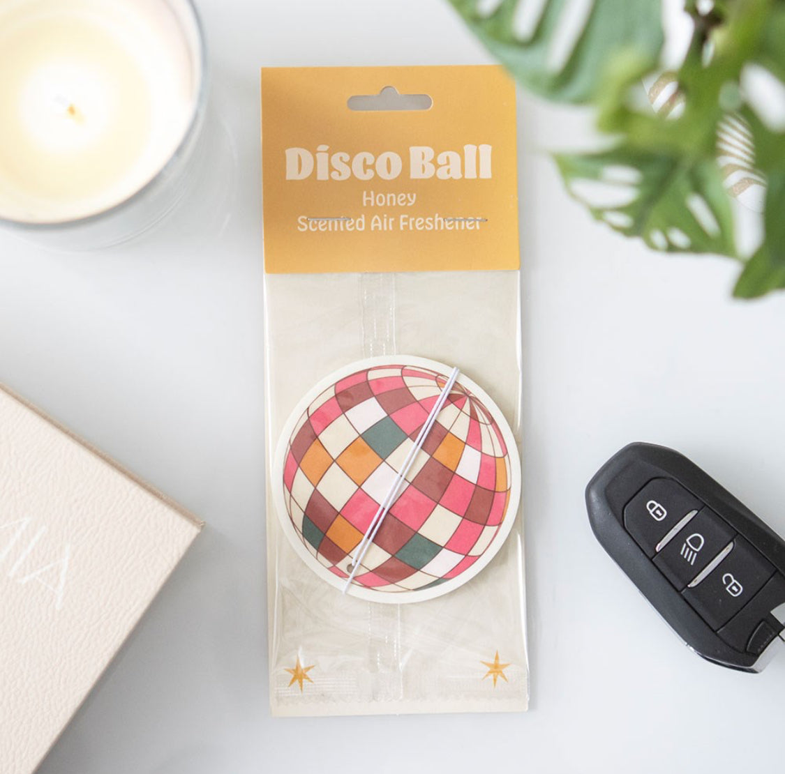Disco Glitter Ball Honey Scented Air Freshener Car Fragrance Accessories Spring Gifts