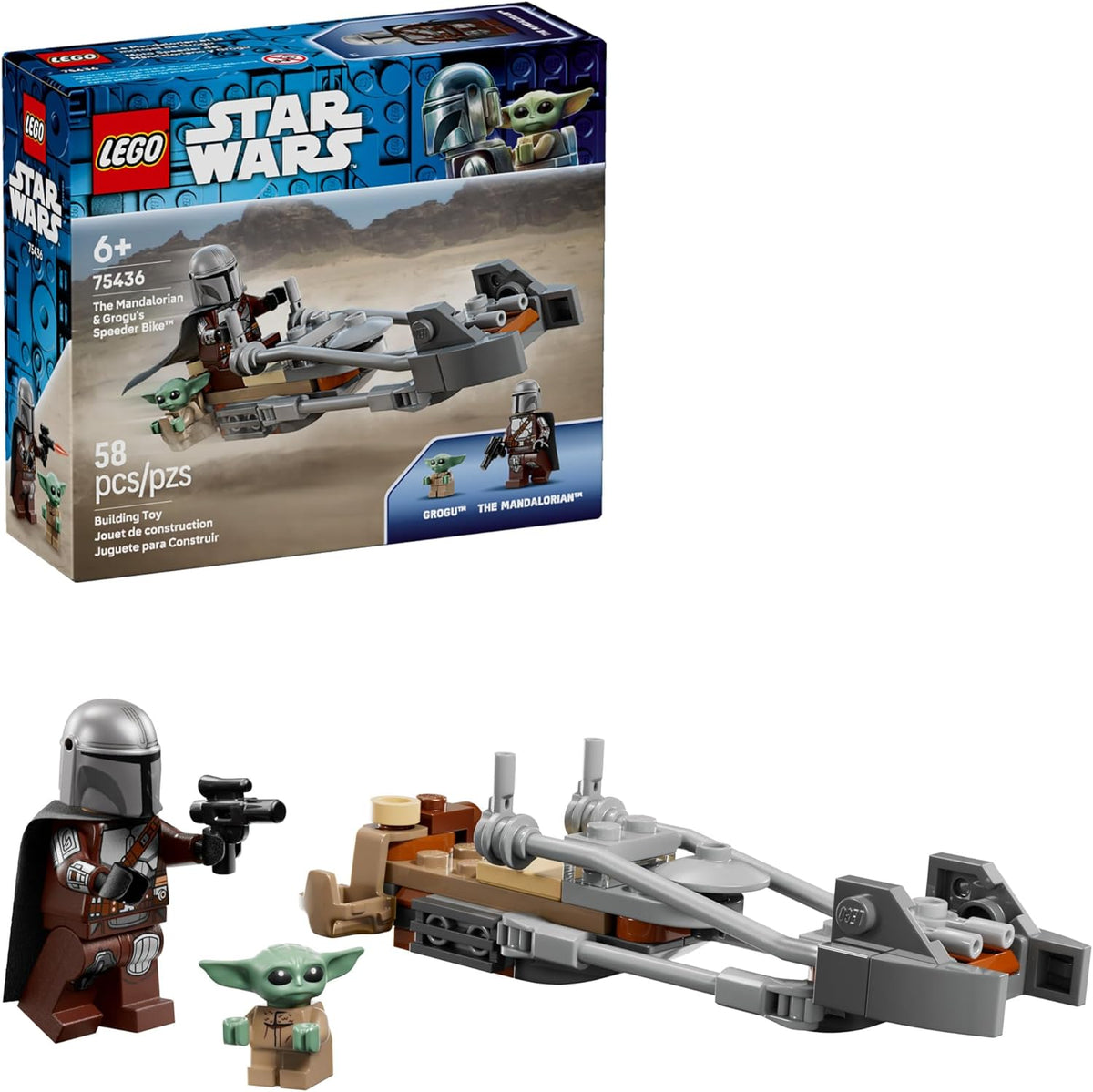 Lego Star Wars Lego 58 Pieces - The Mandalorian & Grogu’s Speeder Bike #75436