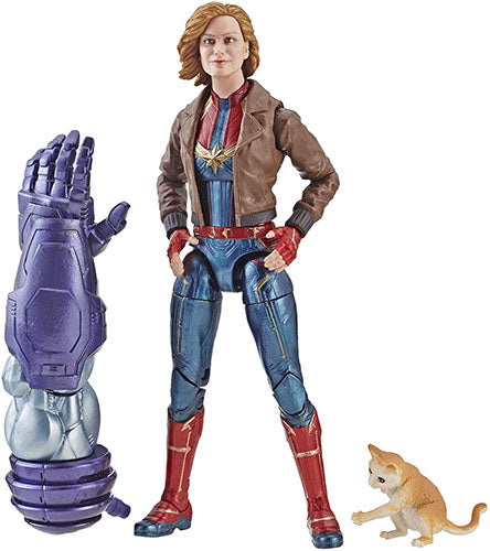 Marvel Legends Captain Marvel 6 Inch Action Figure BAF Kree Sentry - Captain Marvel in Bomber Jacket (Sub-Standard Packaging)