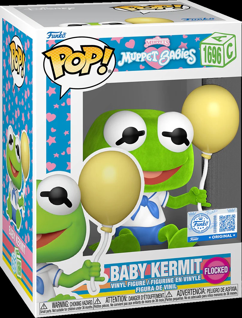Pop Television Muppet Babies 3.75 Inch Action Figure - Baby Kermit Flocked #1696