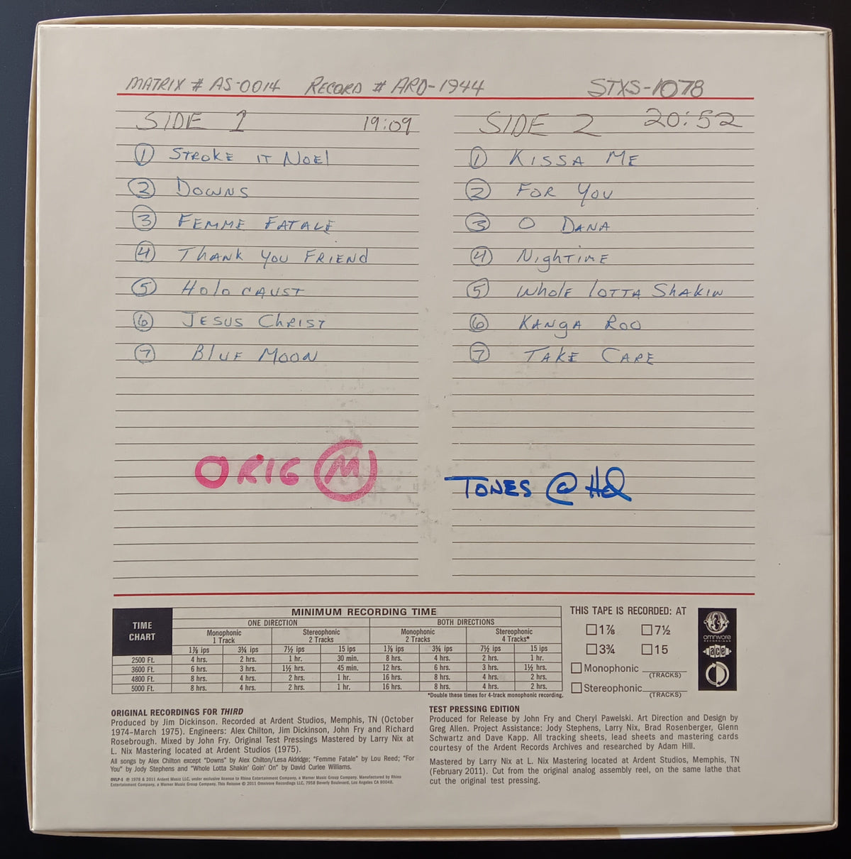 [Used LP] Big Star / Third (Test Pressing Edition) [RSD]
