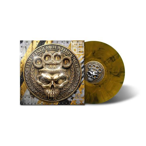 [Pre-Order] Five Finger Death Punch/Legacy (Indie Exclusive Gold Foil Cover, Amber Wave Vinyl) [LP]