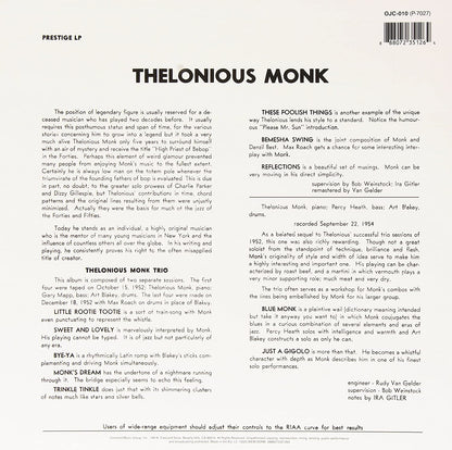 Monk, Thelonious/Thelonious Monk Trio [LP]