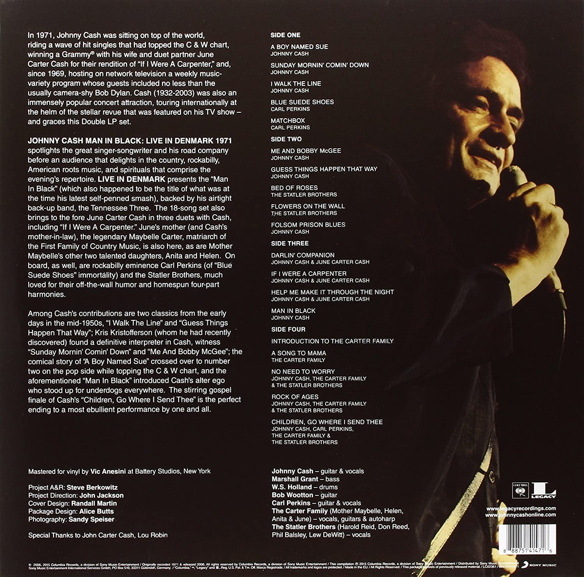 Cash, Johnny/Man In Black: Live In Denmark (Red/White Vinyl) [LP]