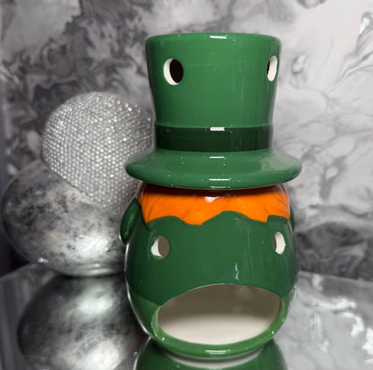 Ceramic Leprechaun Oil Burner Wax Melt Warmer | St Patrick’s Day Gonk Ornament |  Gnome Candle Holder | Decor Gift