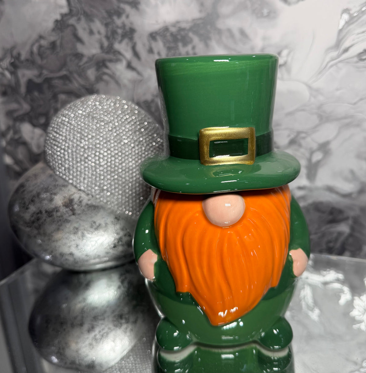 Ceramic Leprechaun Oil Burner Wax Melt Warmer | St Patrick’s Day Gonk Ornament |  Gnome Candle Holder | Decor Gift