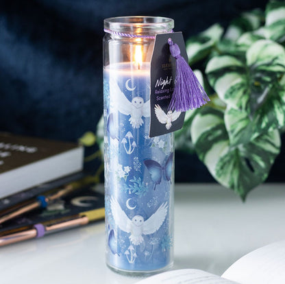 21cm Night Owl Lavender Scented Tube Candle Home Fragrance Relaxation Decor Gifts