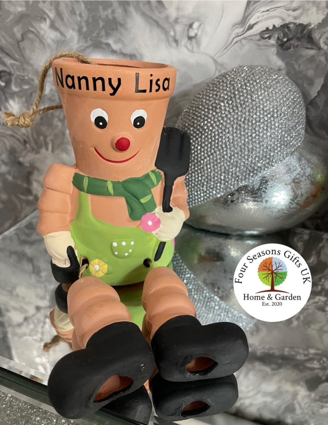 Terracotta Flowerpot Plant Pot Man Garden Ornament Planter With Option To Personalise