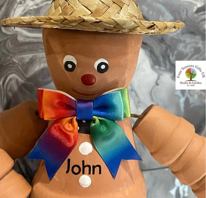 Rainbow Pride LGBTQ+ Inspired 
Personalised Terracotta Plant Pot Flowerpot Man or Lady Wedding Anniversary Gifts