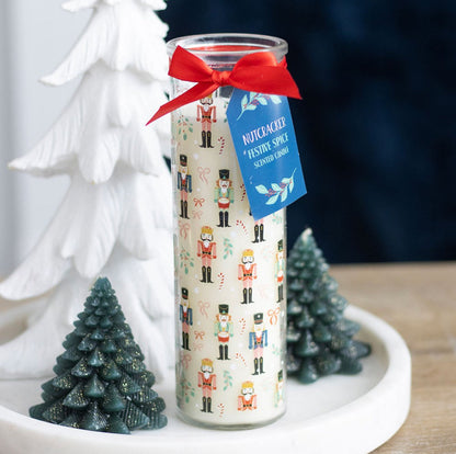 21cm Christmas Nutcracker Festive Spice Scented Tube Candle Home Fragrance Gift