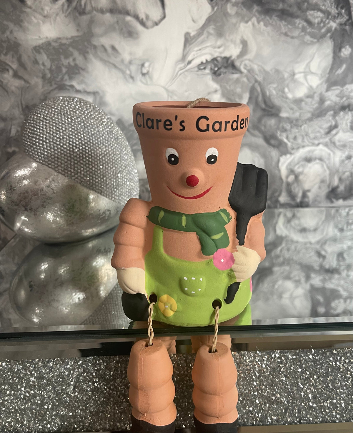 Terracotta Flowerpot Plant Pot Man Garden Ornament Planter With Option To Personalise
