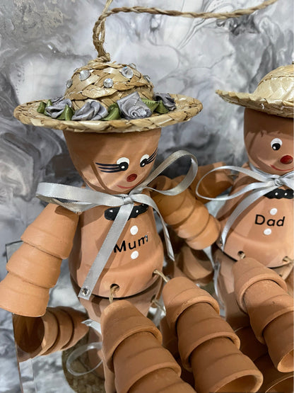 Personalised Terracotta Plant Pot Flowerpot Man or Lady Diamond 60th Wedding Anniversary Gifts