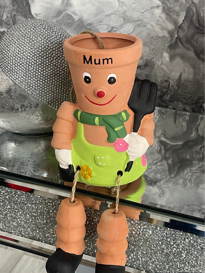 Terracotta Flowerpot Plant Pot Man Garden Ornament Planter With Option To Personalise