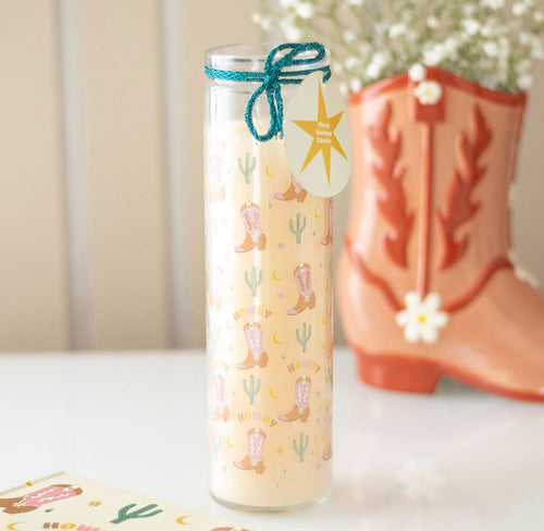 21cm Howdy Cowboy Cowgirl Floral Scented Tube Candle Home Fragrance Decor Gifts