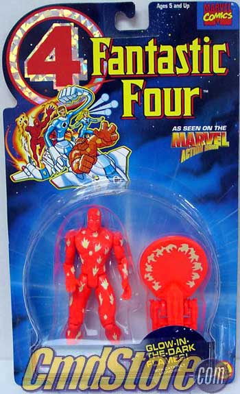 HUMAN TORCH W/Glow In Dark Action Fantastic Four Marvel Action Figure By Toy Biz (Sub-Standard Packaging)