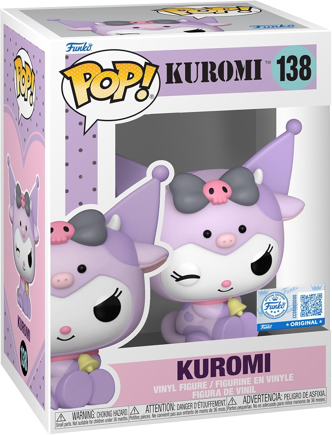 Pop Animation Kuromi 3.75 Inch Action Figure Sanrio - Kuromi in Cow Cosplay #138