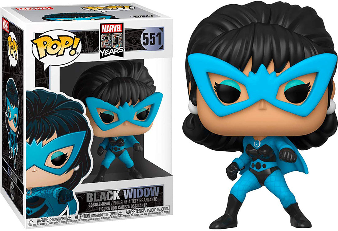 Pop Marvel 3.75 Inch Action Figure 80 Years - Black Widow Blue Outfit