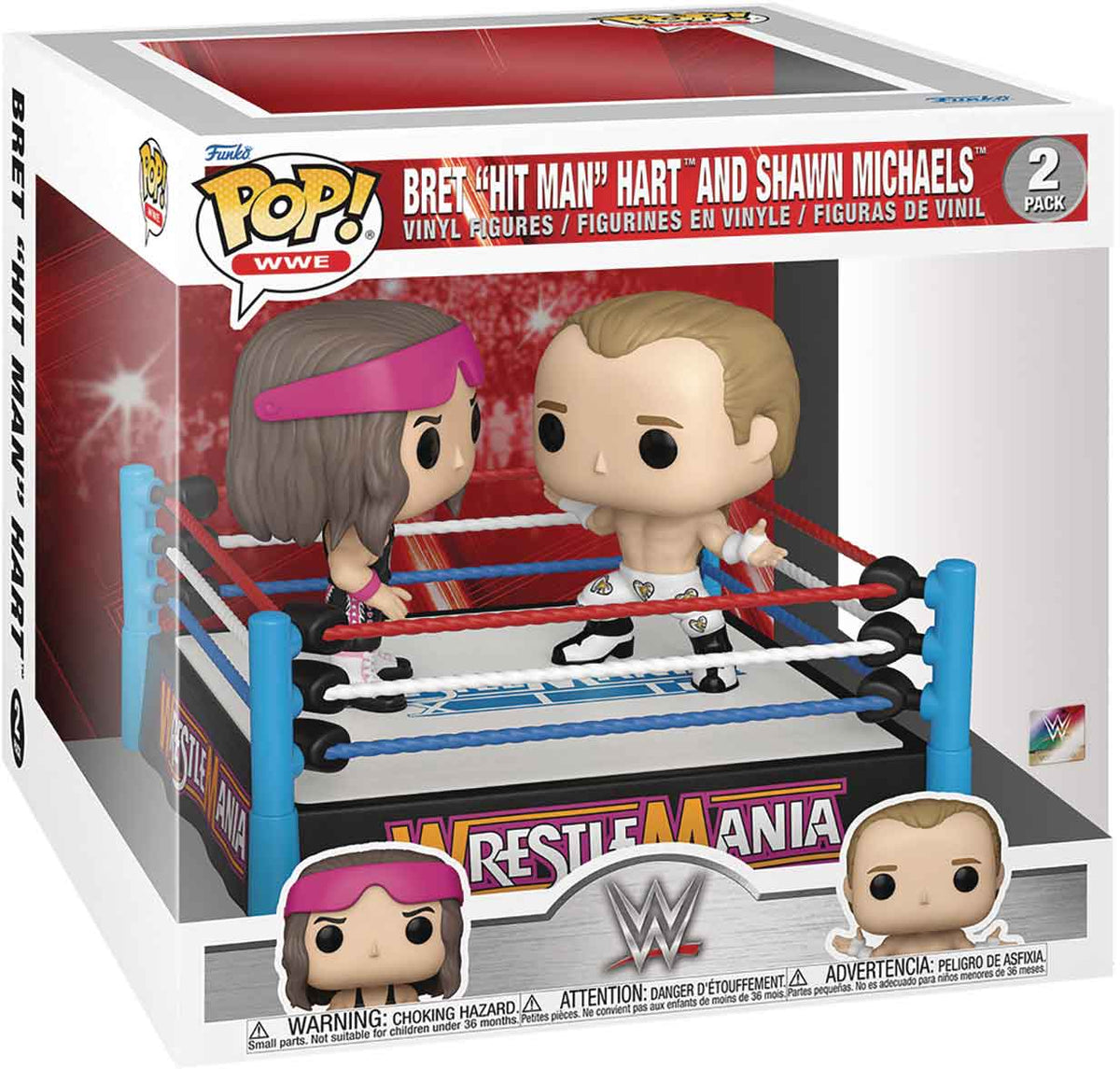 Pop WWE Wrestlemania 3.75 Inch Action Figure 2-Pack  - Bret Hart & Shawn Michaels